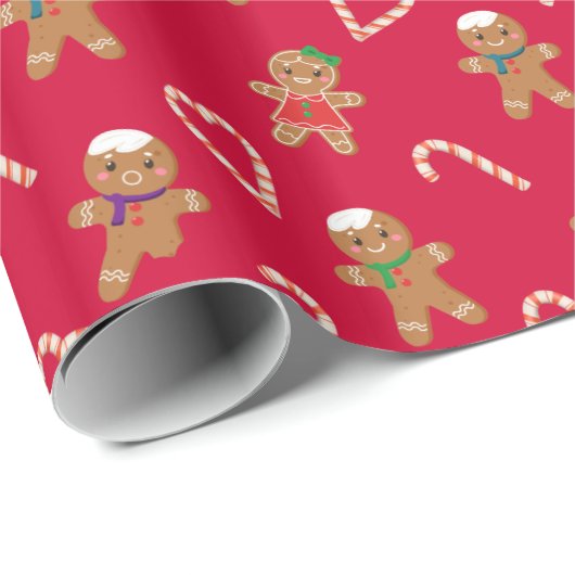 Gingerbread Man Cookies Pattern Geschenkpapier (Rolleneckpunkt)