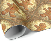 Gingerbread Man Cookies Vintage-Style Geschenkpapier (Rolleneckpunkt)