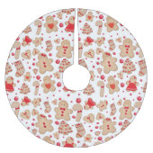 Gingerbread Man Cookies Weihnachtsfeiertag Polyester Weihnachtsbaumdecke (Vorderseite)