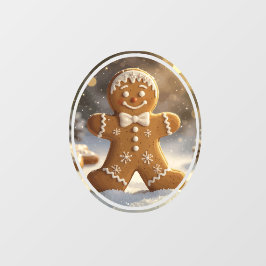 Gingerbread Man Cookies Whimsical Christmas Fensteraufkleber
