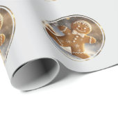 Gingerbread Man Cookies Whimsical Christmas Geschenkpapier (Rolleneckpunkt)