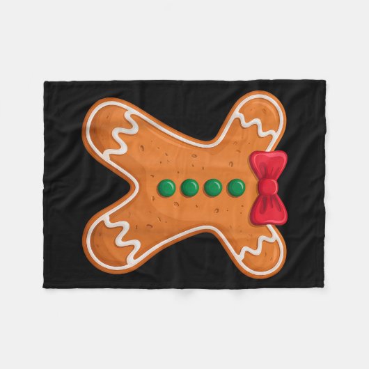 Gingerbread Man Costume Funny For Halloween Christ Fleecedecke (Vorderseite (Horizontal))