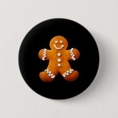 Gingerbread Man Costume Funny Halloween Christmas Button (Vorderseite)