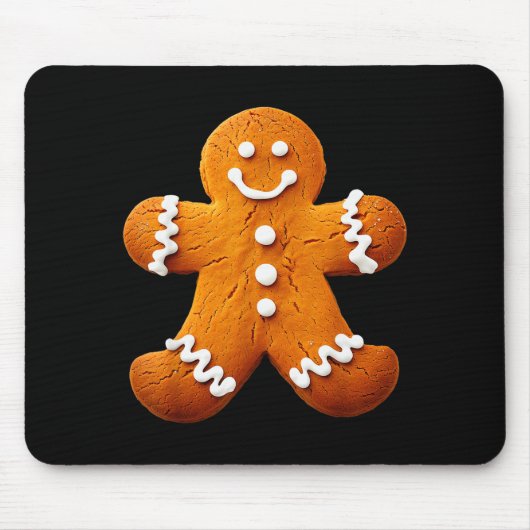 Gingerbread Man Costume Funny Halloween Christmas Mousepad (Vorne)