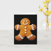 Gingerbread Man Costume Funny Halloween Weihnachte Karte (Gelbe Blume)