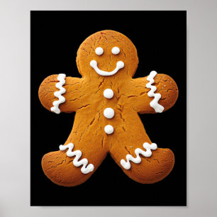 Gingerbread Man Costume Funny Halloween Weihnachte Poster