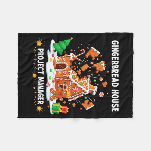Gingerbread Man Costume, Gingerbread House Project Fleecedecke (Vorderseite (Horizontal))