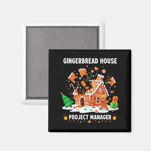 Gingerbread Man Costume, Gingerbread House Project Magnet (Vorderseite/Rückseite)
