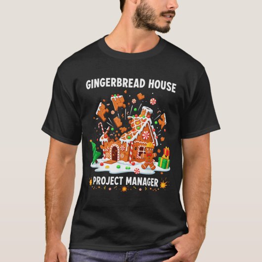 Gingerbread Man Costume, Gingerbread House Project T-Shirt (Vorderseite)