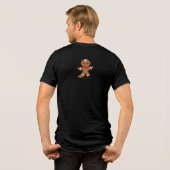 Gingerbread Man Crunch Christmas Dark T-Shirt Tri-Blend Shirt (Rückseite voll)