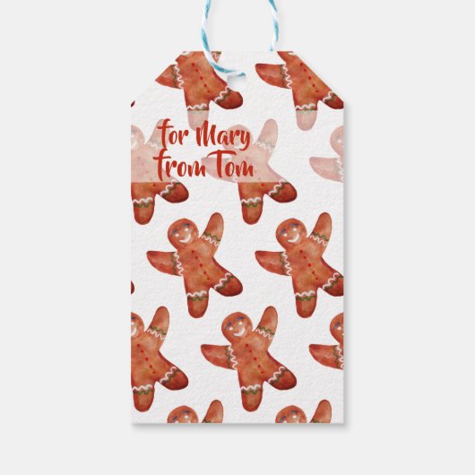 Gingerbread Man Custom Gift Tag Geschenkanhänger (Rückseite)
