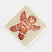 Gingerbread Man Custom Text Napkins Serviette (Ecke)