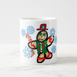 Gingerbread man dance Jumbo-Tasse