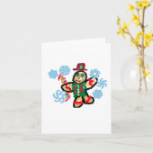 Gingerbread man dance karte (Gelbe Blume)