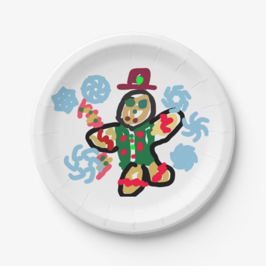 Gingerbread man dance pappteller (Vorderseite)