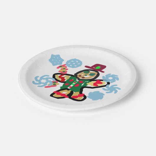 Gingerbread man dance pappteller (Schrägansicht)