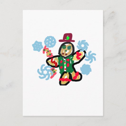 Gingerbread man dance postkarte (Vorderseite)