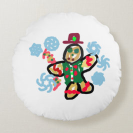 Gingerbread man dance rundes kissen