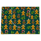 Gingerbread Man Design Große Geschenktüte (Vorderseite)