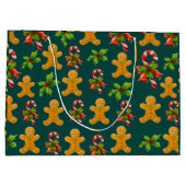 Gingerbread Man Design Große Geschenktüte (Rückseite)