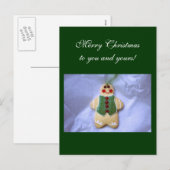 Gingerbread Man Feiertagspostkarte (Vorne/Hinten)