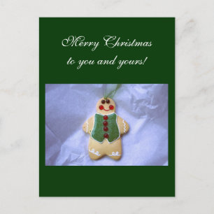 Gingerbread Man Feiertagspostkarte