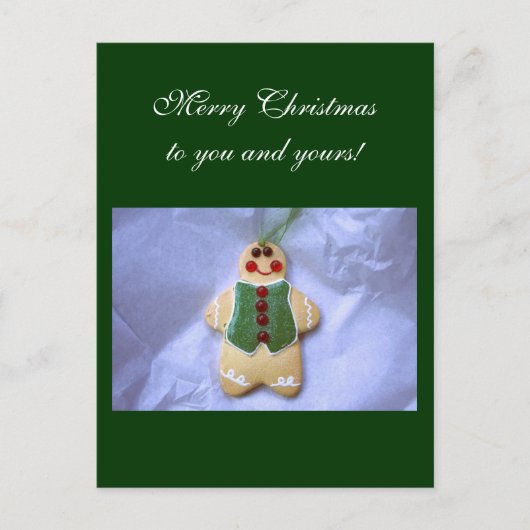 Gingerbread Man Feiertagspostkarte (Vorderseite)