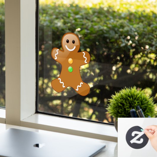 Gingerbread Man Fensteraufkleber (Büro)