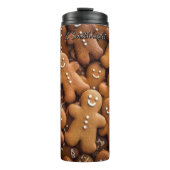 Gingerbread Man Festive Scene Thermosbecher (Vorderseite)