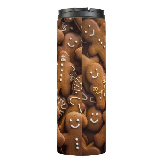 Gingerbread Man Festive Scene Thermosbecher (Rückseite)