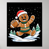 Gingerbread Man Football Ugly Christmas Pajamas Co Poster (Vorne)