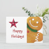 Gingerbread Man Foto Card Feiertagskarte (Stehend Vorderseite)