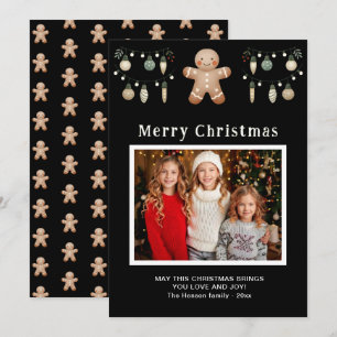 Gingerbread Man Frohe Weihnachten Familienfoto  