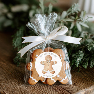 Gingerbread Man Frohe Weihnachten Runder Aufkleber