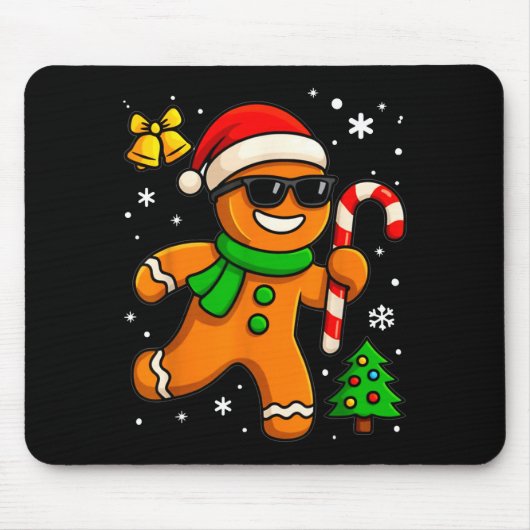 Gingerbread Man Funny Christmas Cookie Costume Bak Mousepad (Vorne)