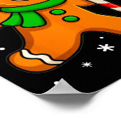 Gingerbread Man Funny Christmas Cookie Costume Bak Poster (Ecke)