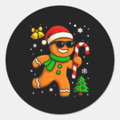 Gingerbread Man Funny Christmas Cookie Costume Bak Runder Aufkleber (Vorderseite)