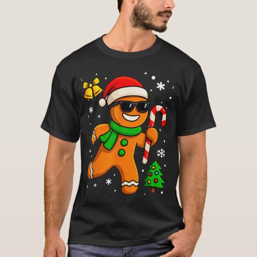Gingerbread Man Funny Christmas Cookie Costume Bak T-Shirt (Vorderseite)