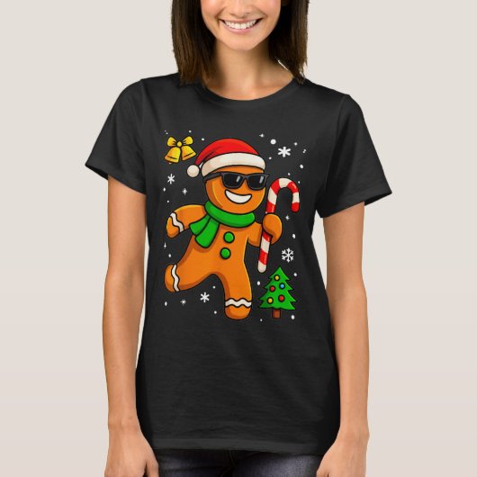 Gingerbread Man Funny Christmas Cookie Costume Bak T-Shirt (Vorderseite)