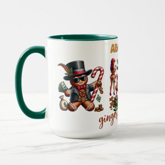 Gingerbread Man Funny Red Christmas Tasse (Links)
