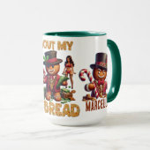 Gingerbread Man Funny Red Christmas Tasse (VorderseiteRechts)