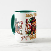 Gingerbread Man Funny Red Christmas Tasse (Vorderseite Links)
