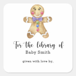 Gingerbread man - für die Bibliothek Quadratischer Aufkleber
