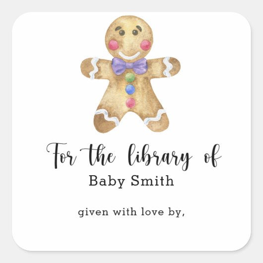 Gingerbread man - für die Bibliothek Quadratischer Aufkleber (Vorderseite)