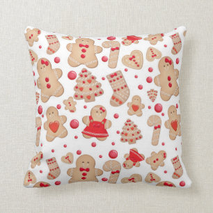 Gingerbread Man Gebackene Kekse Rustikal Whimsical Kissen