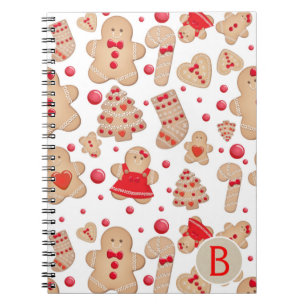 Gingerbread Man Gebackene Kekse Rustikal Whimsical Notizblock