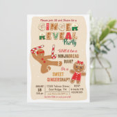 Gingerbread Man Gender Reveal Party Einladung (Stehend Vorderseite)