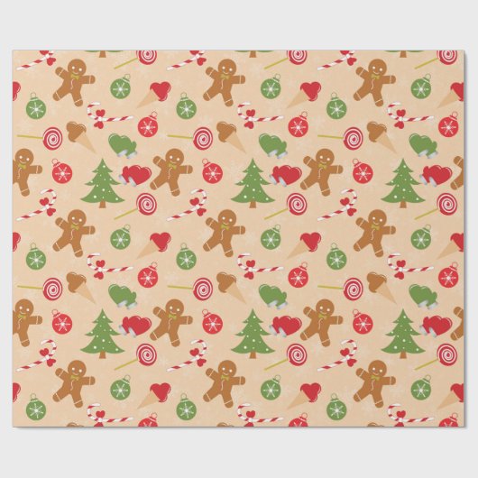 Gingerbread Man Geschenkpapier (Flach)