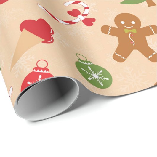 Gingerbread Man Geschenkpapier (Rolleneckpunkt)