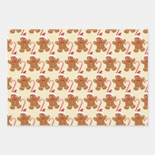 Gingerbread Man Geschenkpapier Set (Vorderseite)